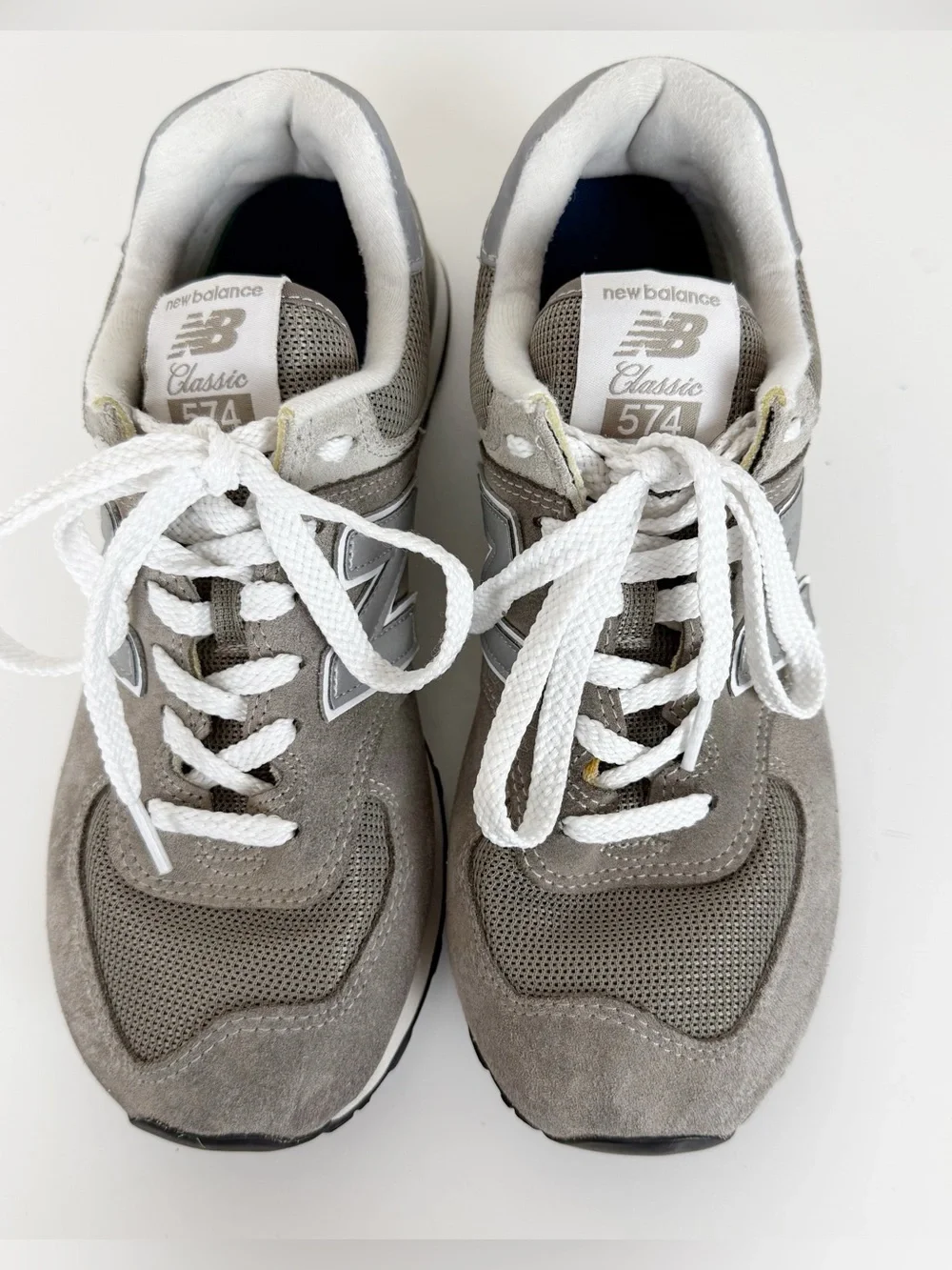 New Balance 574 Women's Sneakers in Taupe and White